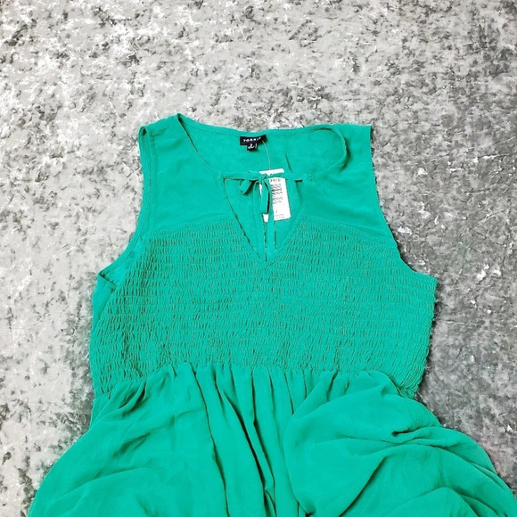 Torrid Green Chiffon Smocked Front Tank Dress - Picture 6 of 6